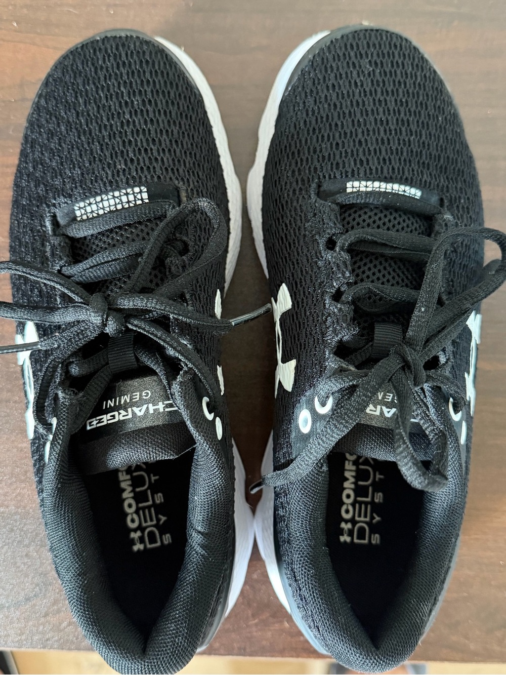 Under Armour Black and White Mesh Running Shoes